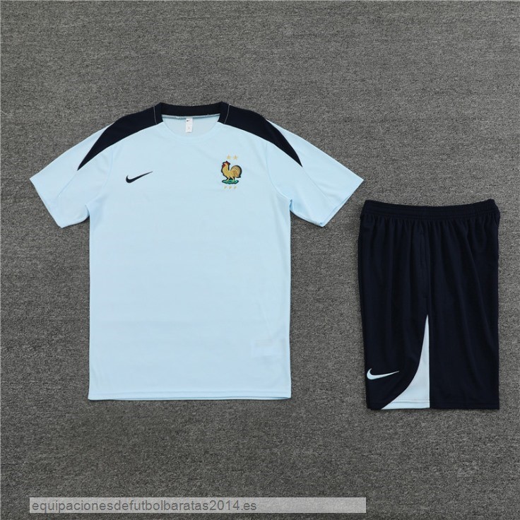 Nuevo Entrenamiento Conjunto Completo Niños Francia 2024 Azul Baratas